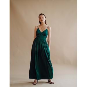 Verdant Opulence Silky Dress