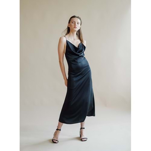 Nocturnal Elegance Silky Dress